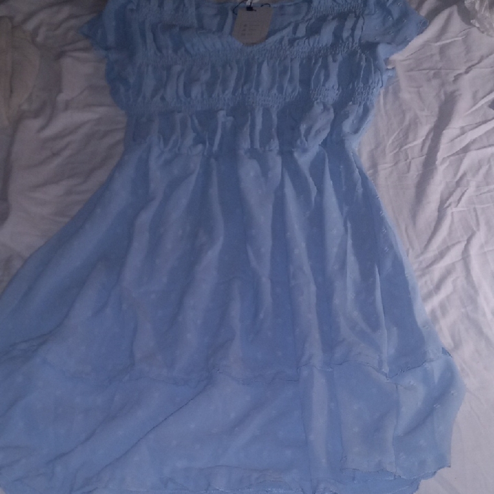 Light Blue Smocked Dress